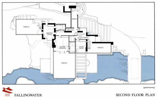 Photo 8: Plan · A floor plan of the innovative, lloyd-wright house, Fallingwater