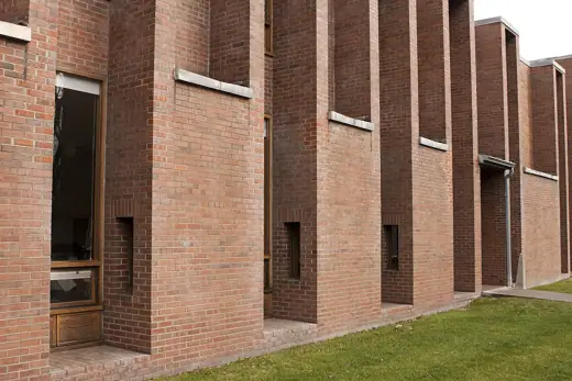 Photo 4: Interior · First Unitarian Church of Rochester NY external wall showing the wall projections