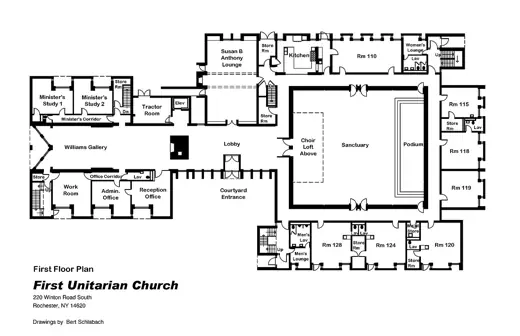 Photo 7: Plan · First Unitarian Church of Rochester, NY - 1st Floor Plan