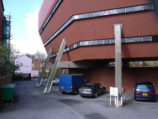 Photo 2: Exterior · The Florey Building (1967-72) by James Stirling, Oxford