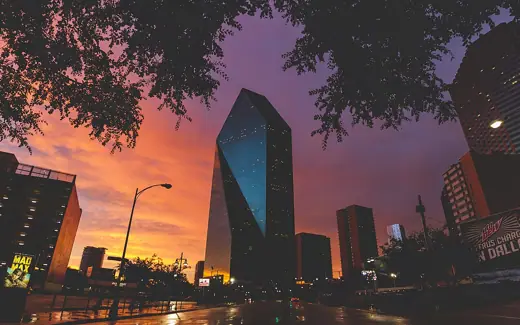 Photo 5: Context · Fountain Place Tower in Dallas Texas with A Dramatic Sunset