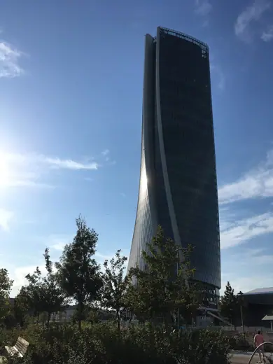 Photo 2: Exterior · The tower designed by Zaha Hadid, now known as Generali Tower, in Milan, Italy