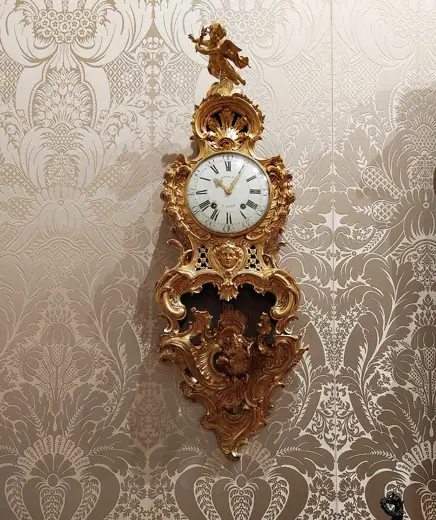 Photo 4: Exterior · Wall Clock in guilted bronze case, Paris, France, 18th Century, Getty Center, Los Angeles