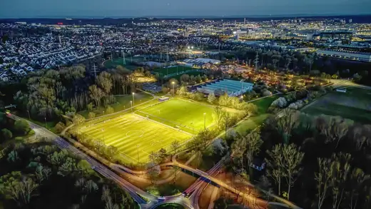 Photo 6: Detail · Aerial view of the Glass Palace and surrounding sports facilities in Sindelfingen