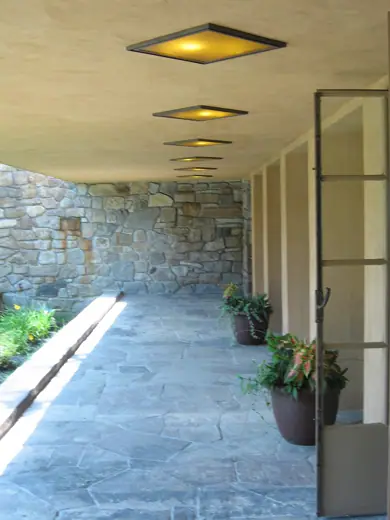 Photo 2: Exterior · South Terrace, Graycliff, designed by Frank Lloyd Wright