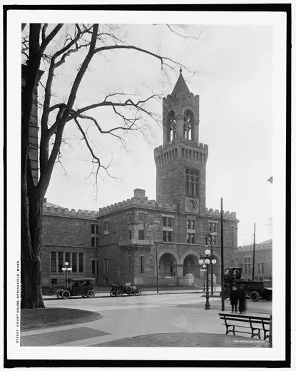 Photo 3: Exterior · The Hampden County Courthouse in Springfield, Massachusetts, between 1910 and 1920