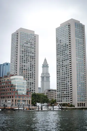 Photo 2: Exterior · Custom House Tower between Harbor Towers