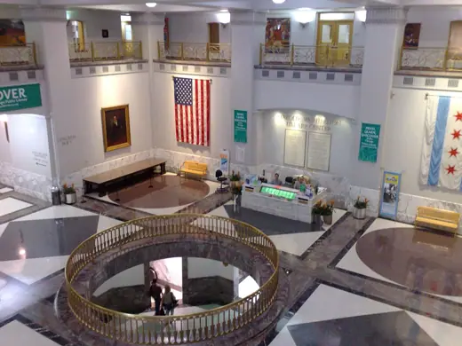 Photo 5: Interior · Lobby of the Harold Washington Library (Chicago), view from the 2nd level