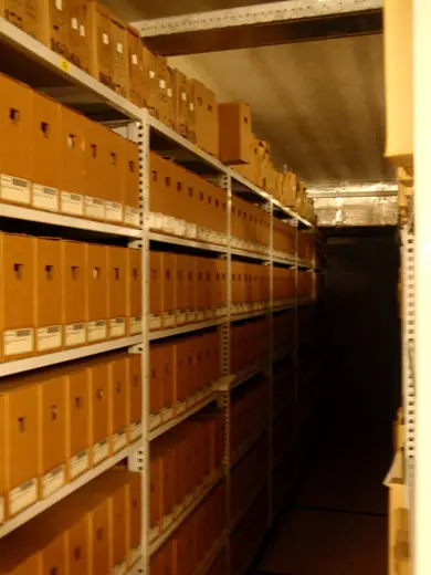 Photo 5: Interior · Archive boxes in the archive of the Netherlands Architecture Institute in Rotterdam