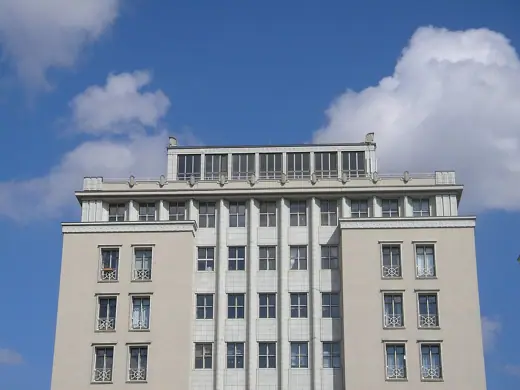 Photo 5: Detail · Description: Closeup of high-rise at Weberwiese , Berlin-Friedrichshain 