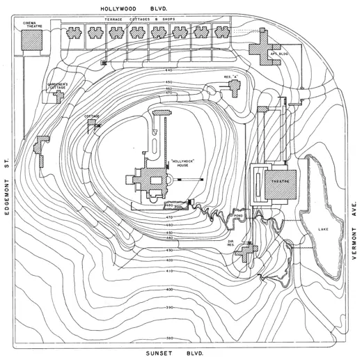 Photo 7: Plan · Proposed site plan of Hollyhock House and Olive Hill Estate (c