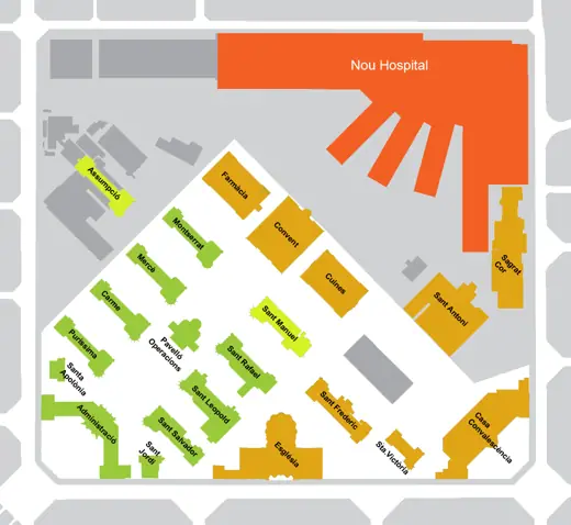 Photo 7: Plan · Esquma pavellons de l'Hospital de la Santa Creu i Sant Pau (Barcelona, Catalunya)