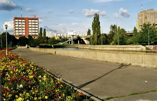 Photo 5: Interior · View from the Sports Hall back towards the Pregel Bridge and the House of the Soviets and Hotel Kaliningrad