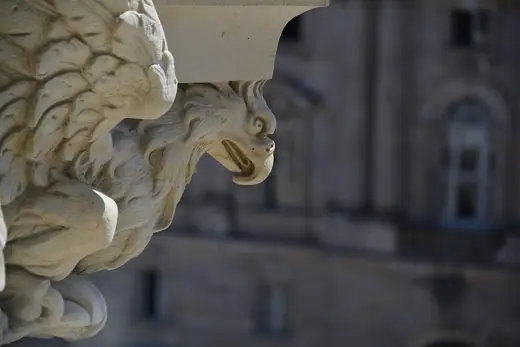 Photo 6: Detail · Looking out showing an eagle as decoration