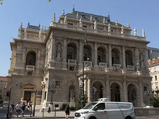 Photo 1: Context · The Hungarian State Opera House on Andrássy út in Budapest, Hungary, seen from across the avenue