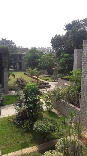 Photo 6: Context · The garden outside the library