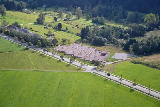 Photo 6: Context · View of the Islamic Cemetery of Altach in Austria from helicopter (seen from the west)