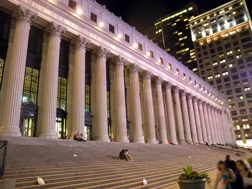 Photo 6: Detail · Looking north across 8th Ave at Farley Post Office on my way home from Brooklyn before midnight