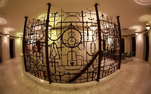 Photo 8: Interior · Hotel Ještěd - mříž ze zbytků staré chaty