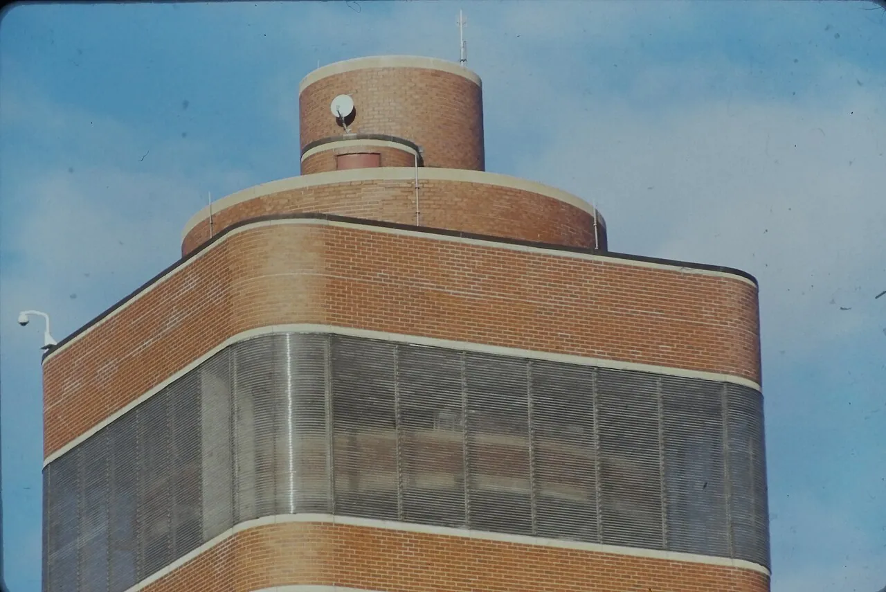 Johnson Wax Headquarters: Detail · Research Tower designed by Frank Lloyd Wright in 1944 and opened in 1950