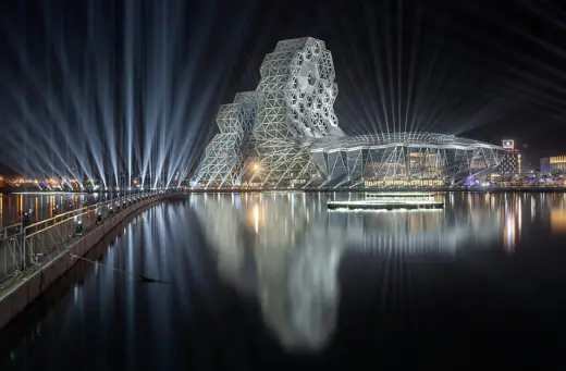 Photo 6: Context · The northeast side of the Kaohsiung Music Center during the 2022 Taiwan Lantern Festival