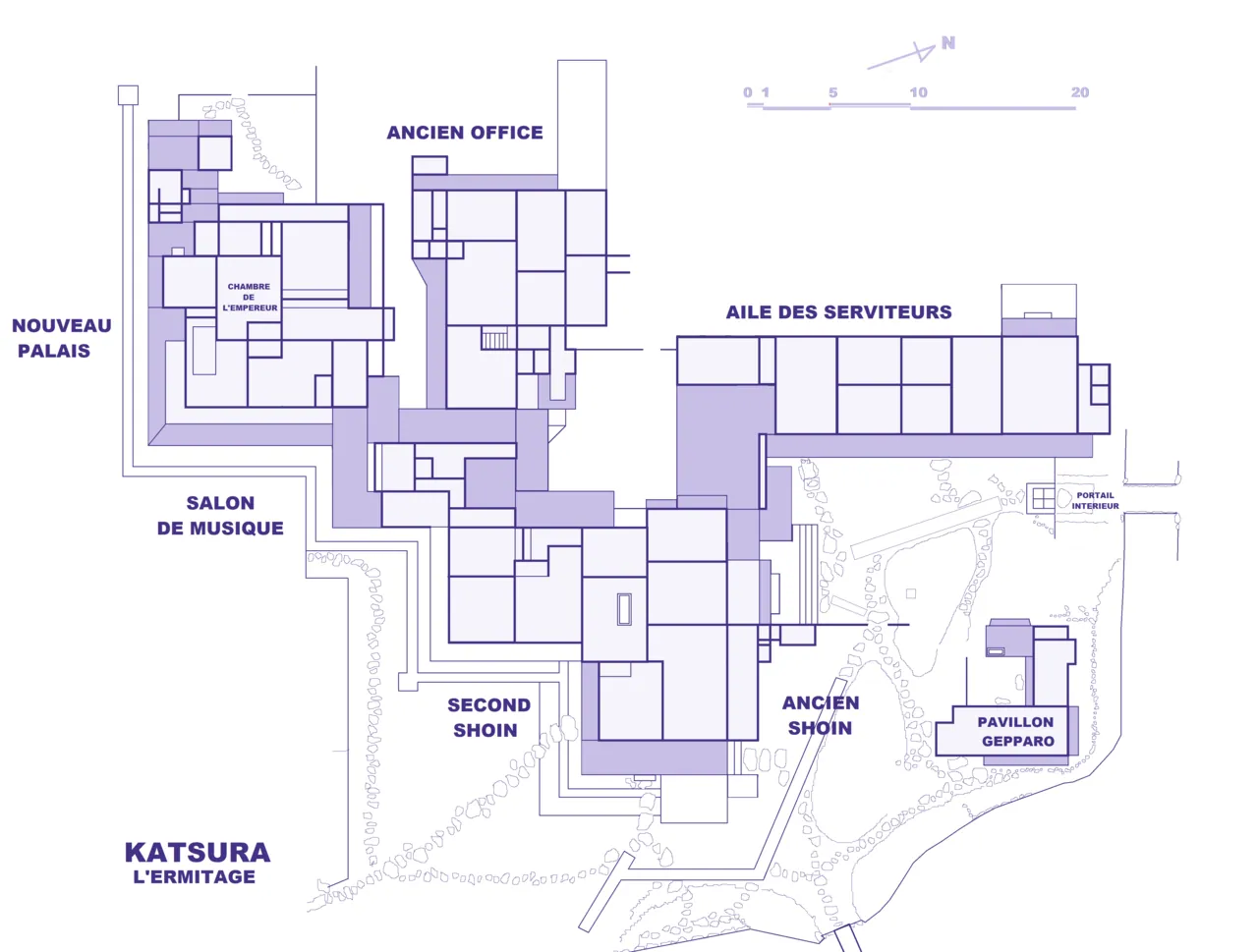 Katsura Imperial Villa: Plan · Katsura, plan de l'ermitage