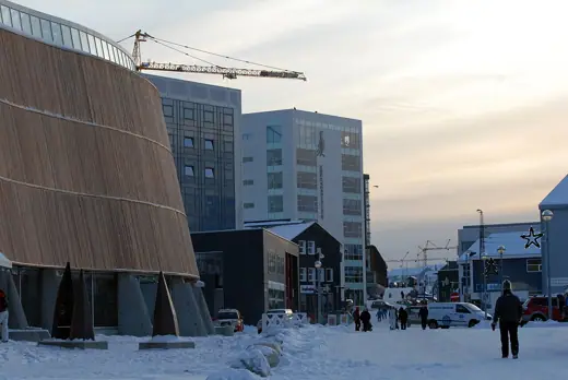Photo 2: Exterior · View of Nuuk, Katuaq in the foreground