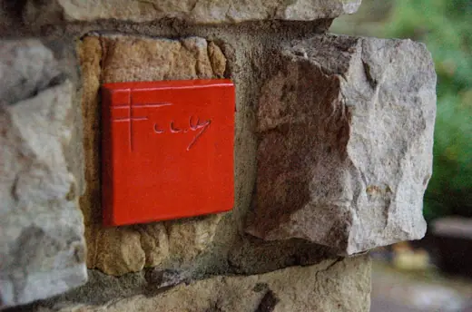 Photo 4: Exterior · Frank Lloyd Wright signature at Kentuck Knob