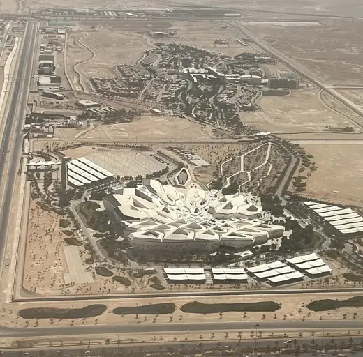 Photo 4: Context · Aerial view of King Abdullah Petroleum Studies and Research Center in Riyadh, 2024