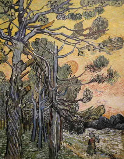Photo 2: Exterior · Pine trees at sunset - Vincent van Gogh
