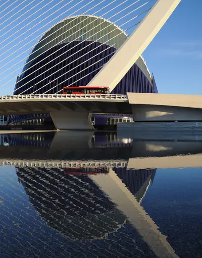 Photo 2: Exterior · The Agora and de l'Assut de l'Or Bridge - Part of the Arts and Science complex in Valencia Spain
