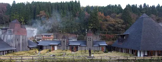 Photo 2: Exterior · Lamune Onsen(Lamune Hot Spring House), at Taketa Ōita Japan, design by Terunobu Fujimori in 2005