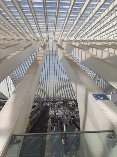 Photo 5: Detail · Station Luik, gezien van een doorgang boven de sporen