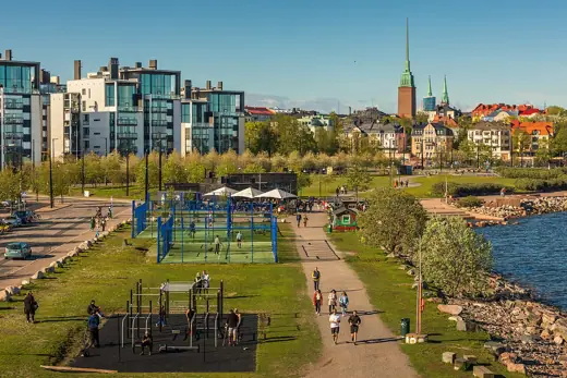 Photo 6: Detail · View towards Pyhän Birgitan puisto park at Hernesaarenranta in Hernesaari, Helsinki, Finland in 2022 May