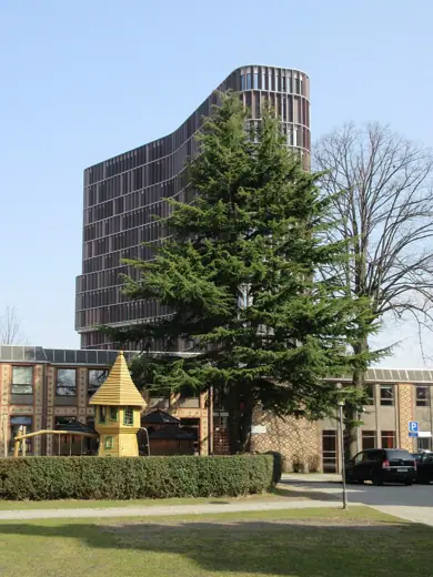 Photo 3: Exterior · Mærsk Tower, part of the Panum Institute, in Copenhagen, Denmark