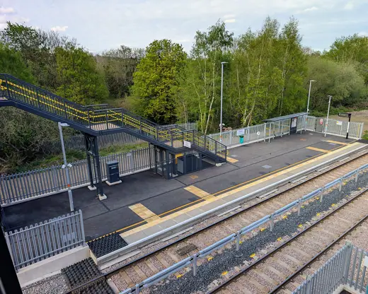 Photo 3: Exterior · Platform 2 at Magna tram-train station, South Yorkshire Supertram, Rotherham