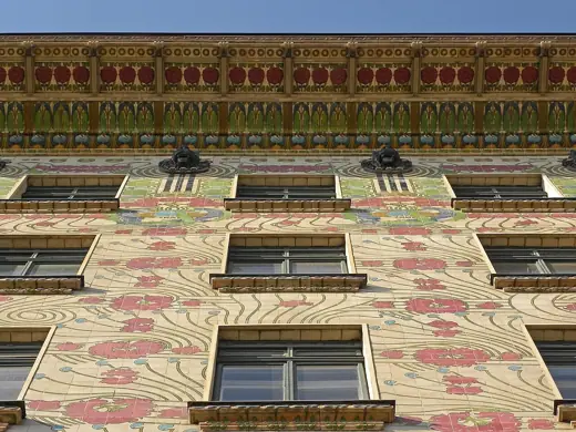 Photo 2: Exterior · The Majolikahouse in Vienna is built from Otto Wagner 