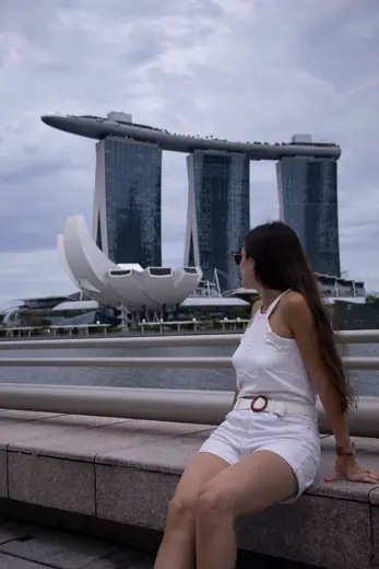 Photo 5: Interior · A foreigner admiring the view of Marine Bay Sands behind her