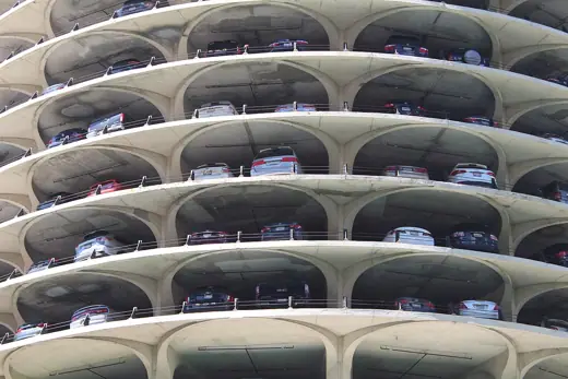 Photo 6: Detail · Close-up of the Marina City parking (July 2018)