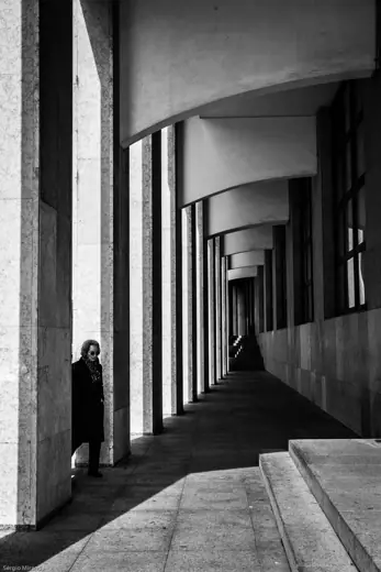 Photo 3: Interior · Coming between the columns