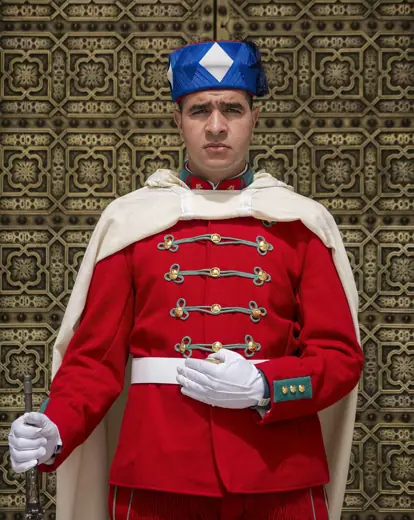 Photo 3: Exterior · Traditional dress of Honor guard at Mausoleum of Mohammed V, Rabat, Morocco