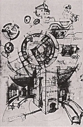 Photo 8: Sketch · Melnikov House sketch