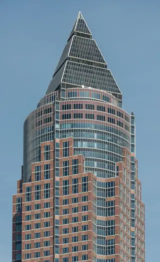 Photo 6: Detail · A detail view of the top part of Messeturm, Frankfurt am Main