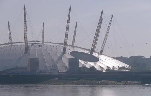 Photo 2: Exterior · Looking across the Thames to the Millennium Dome on a misty morning