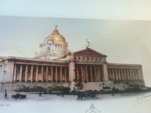 Photo 5: Drawing · Dibujo original del proyecto ganador para construir la nueva sede del congreso a principios del S
