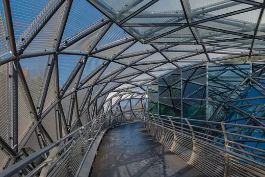 Photo 4: Exterior · The steel structure "Murinsel" is floating in the river Mur in Graz