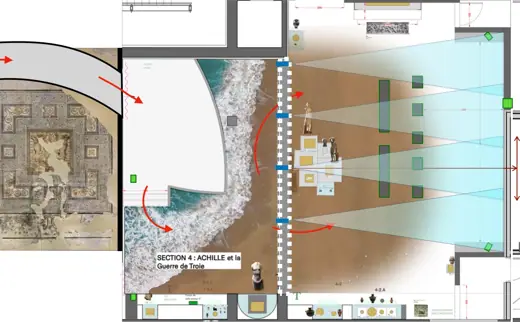Photo 7: Plan · scenography plan for immersive exhibition ACHILLES in Nîmes