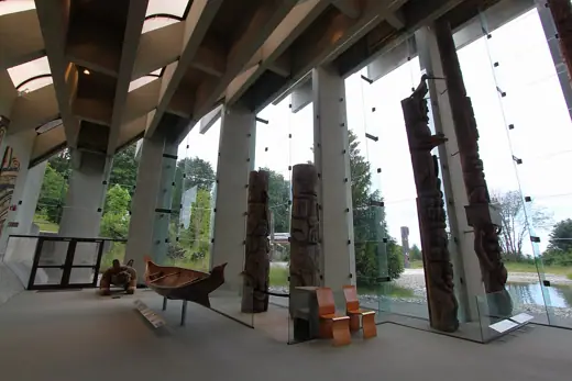Photo 6: Interior · Post-and-lintel theme by architect Arthur Erickson effectively displays totems in the museum's collection