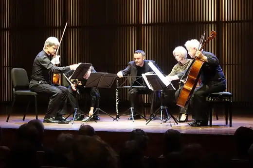 Photo 6: Interior · Hagen Quartett in Muziekgebouw aan het IJ met klarinettist Jorg Widmann
