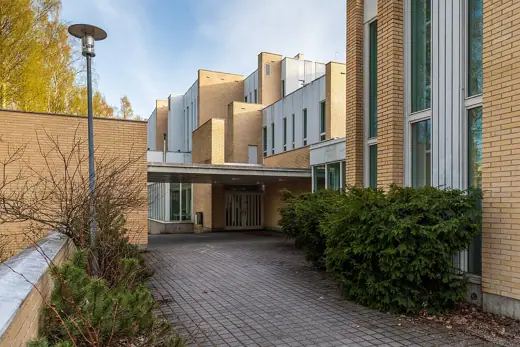 Photo 2: Exterior · Eastern entrance of Myyrmäki Church in Louhela of Myyrmäki, Vantaa, Finland in 2022 May